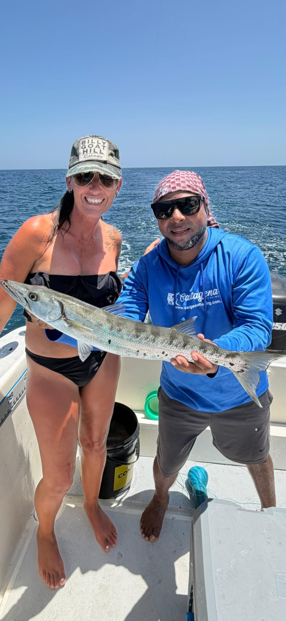 Anglers with their catch off Barú